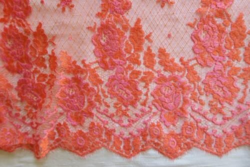 COUPON 3M de dentelle de Calais  romantique bicolore coloris estival