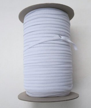 Elastique blanc pour masques Covid19 - Bobine de 200m en largeur 6 mm