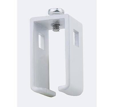 Collier coulissant fer carré pour rail 100 24mm de longueur Blanc
