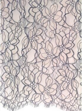 Chantilly Bicolore rose buvard et indigo L90cm