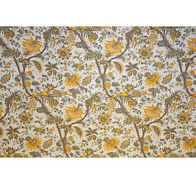Toile de jouy Bangalor Lin  Jaune
