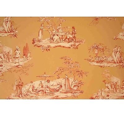 Toile de jouy Plaisirs D'été Orange