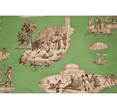 Toile de jouy Plaisirs D'Hiver Vert