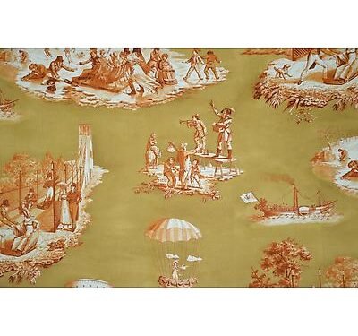 Toile de jouy Plaisirs D'Hiver Jaune