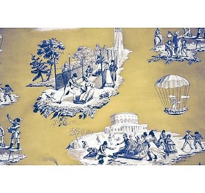 Toile de jouy Plaisirs D'Hiver Jaune