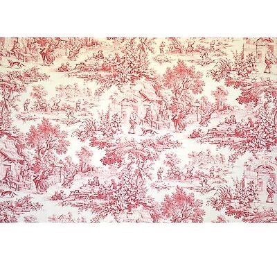 Toile de jouy Ronde Villageoise Rouge