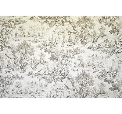 Toile de jouy Ronde Villageoise Noir