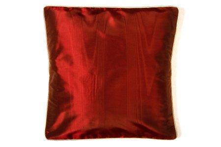 Coussins en moire de soie Rubis dos soie Curry
