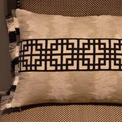 Lot trois Coussins et housses de coussin 40/40 HANAE frangé