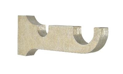 Tringles à Rideaux Collection Castel : 1 Support Intermédiaire Double, Argent Patiné