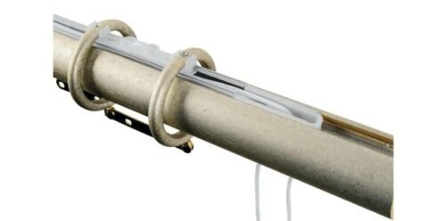 Tringles à Rideaux Collection Castel : 1 Bâton en Bois à Tirage Argent Patiné