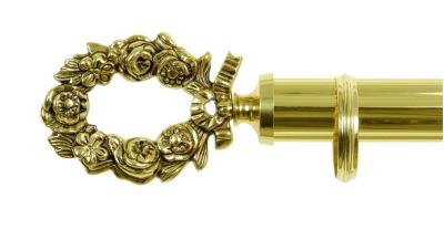 Tringles à Rideaux Collection Palace Laiton : 1 Embout Fleurs 40mm Diamètres - 66656