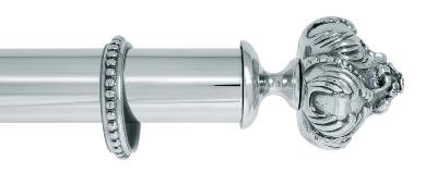 Tringles à Rideaux Collection Palace Chrome : 1 Embout Louis XV Fleur - 63649
