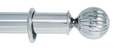Tringles à Rideaux Collection Palace Chrome : 1 Embout Godron - 63658