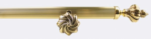 Embout LOUIS XV pour tube- Boulet en Laiton 35 mm - B30619