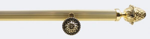 Embout LOUIS XVI pour tube- Boulet en Laiton 35 mm - B30620