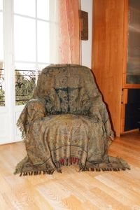 Jeté de canapé 150cmx200cm pure laine jacquard Bikaner