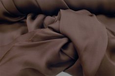 Lot Mousseline de Soie satin chocolat 15m  soldée
