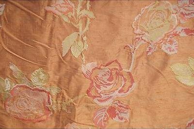 Tissu de soie Brodée Abricot vendu au mètre