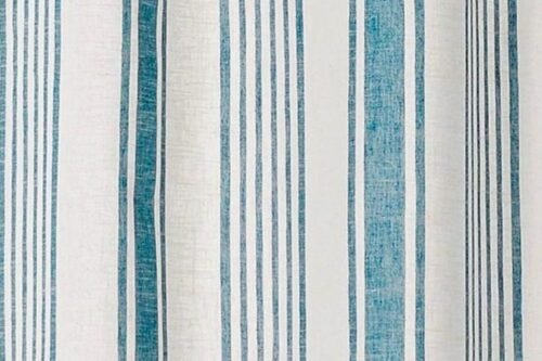 Rayure transat bleu canard et blanc Largeur 280 cm