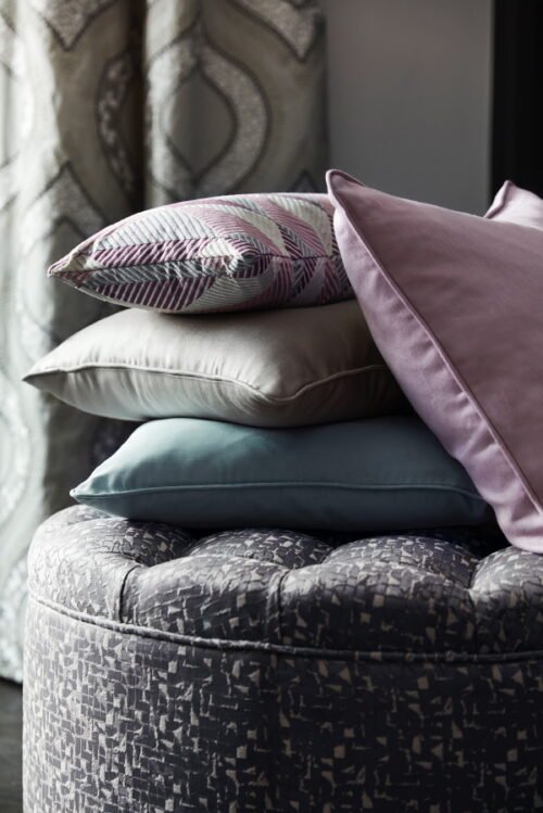 Pack de 5 Coussins zippés en soie sauvage taupe 50/50