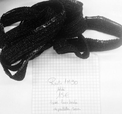 Galon "Chanel" Noir avec un rang de paillettes 1M90