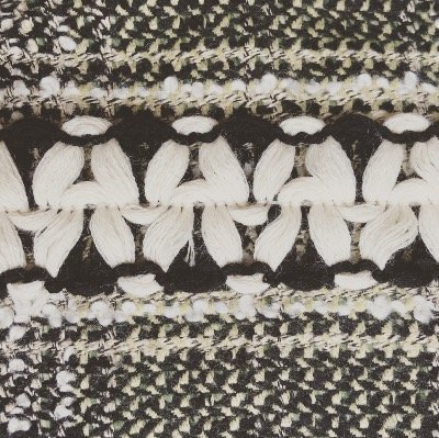 Galon Large "Chanellisant" écru et noir