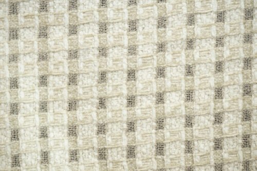 Coupon tweed Haute Couture "CHANEL" ivoire beige argent 2M40
