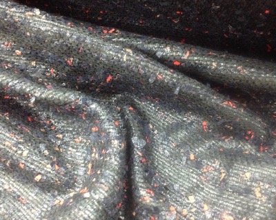 Tweed Couture type CHANEL noir aspect chintz