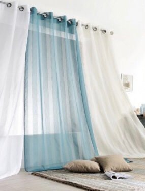 Voilage polyester Flotté turquoise